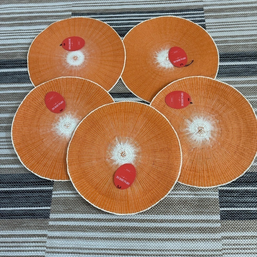 Opalhouse Set of 5 Woven Chargers Fall Orange